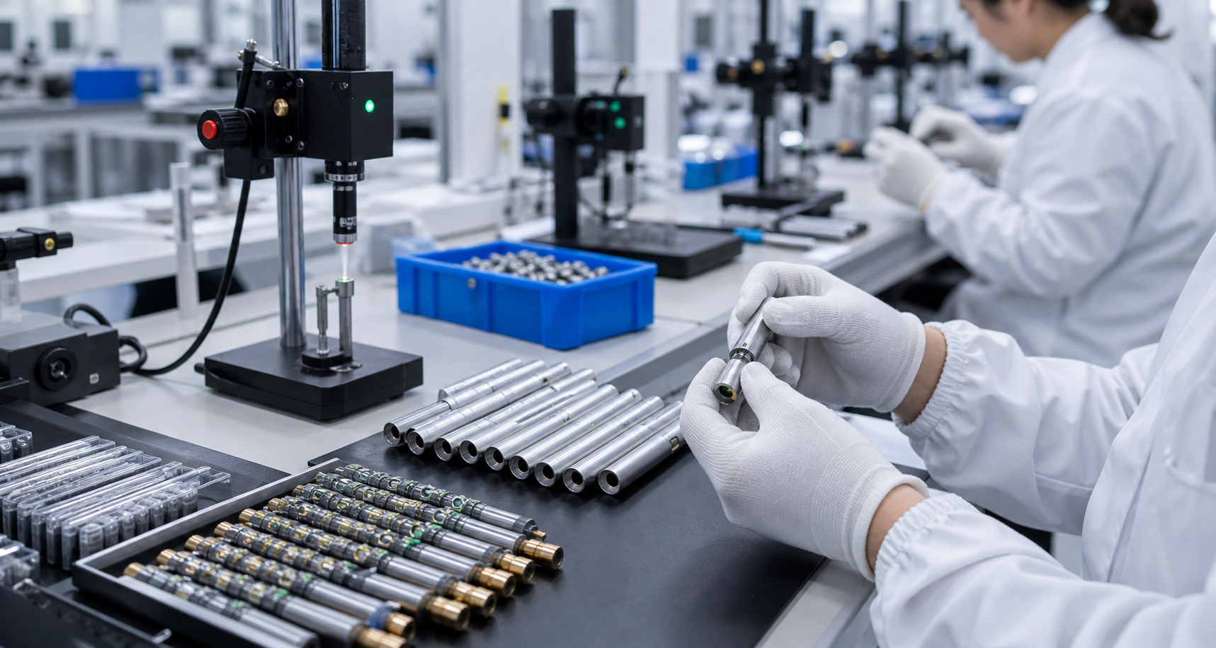 Laser pointer factory optical inspection scene